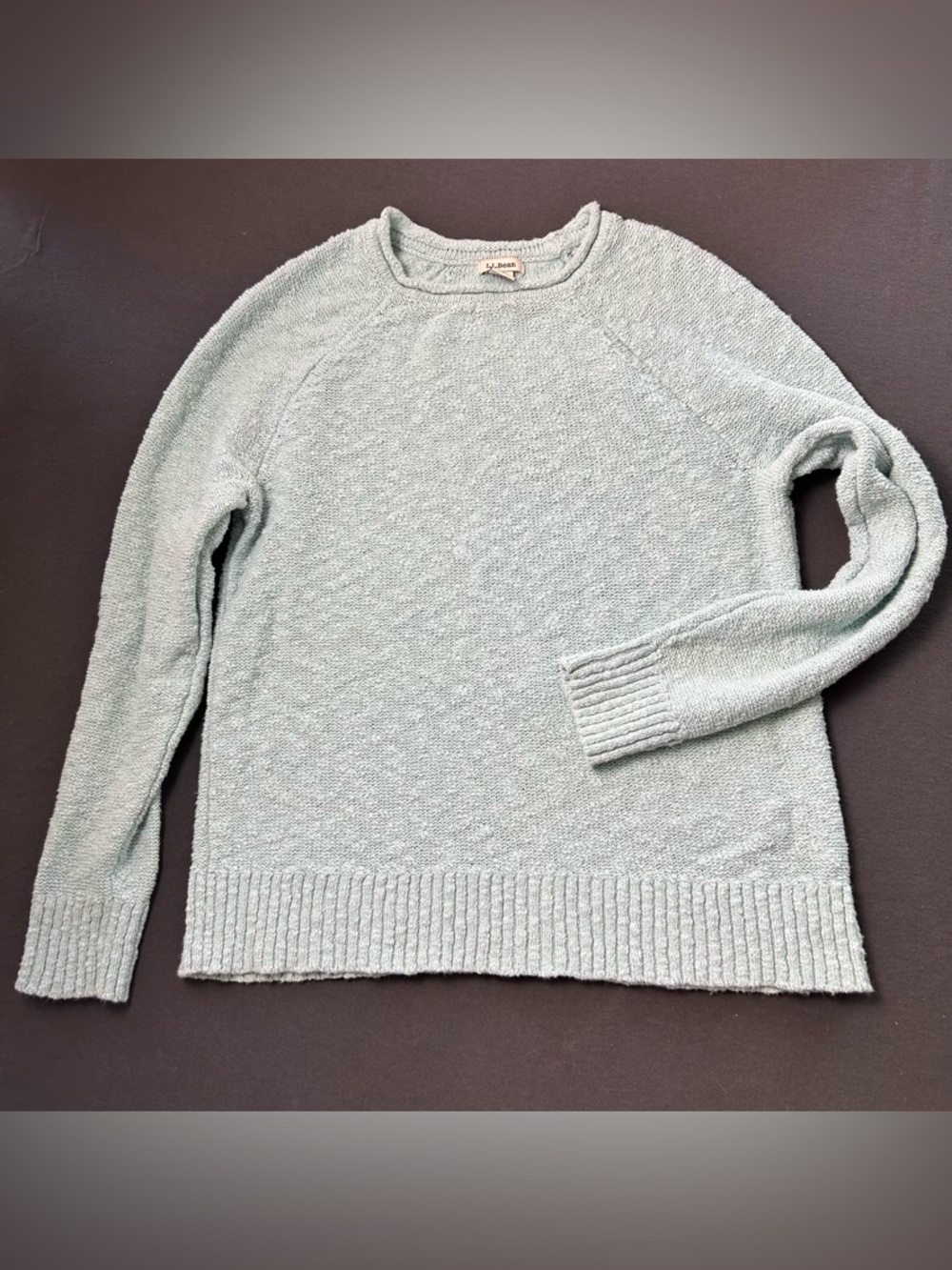 L.L. Bean Women's Seafoam Textured Crewneck Sweater (A0115)